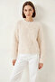 Women's Furry Oversize Cream Sweater - 6