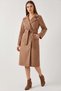 Women's Double-Breasted Collar Belted Cashmere Mink Coat with Pocket Detail - 6