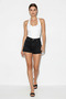 Women's Bird Eye Detail Halter Neck White Blouse - 3