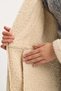 Women's Fur Lined Coat with Pocket Detail and Shawl Collar in Suede Cream - 7