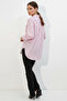 Women's Oversize Single Pocket Polka Dot Pink Shirt - 6