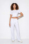 Women's Ice White Trousers with Pocket Detail and Elastic Waist Tie - 5