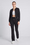 Women's Bat Sleeve Crop Cardigan Spanish Pants Modal Black Bottom Top Set - 3