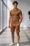 Men's Mink Olimpos Zipper Collar T-Shirt Shorts Set - 2