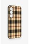 Tecno Spark 40 Pro Compatible Cream Plaid Patterned Silicone Case - 3