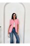 Women's Double Fabric Buttoned Waist-Fitted Short Sleeve Blazer Jacket - 4