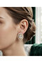 Brass Gold Color Big Zircon Stone Earrings - 2
