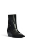 Z654037703 Black Genuine Leather Low Heeled Western Women's Boots - 6