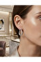 Brass silver color hollow rose earrings - 2