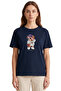 Women's Navy Blue Lovely Teddy Bear Printed T-Shirt 100% Cotton Comfortable Fit