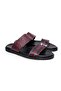 Burgundy Color Laceless Genuine Leather Men's Slippers
