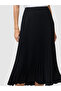 Women Pleated Solid Midi Skirt - 3