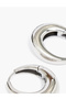 Women Sculptural Oval Hoop Earrings - 2