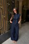 High-Neck Denim Vest and Wide-Leg Pants Two-Piece Set 10363 - 5