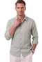 Men's Green Relaxed Fit Linen Look 100% Cotton Summer Shirt 2602628