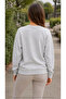 Women's Double Heart Printed Round Neck Long Sleeve Sweatshirt - 2