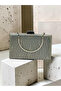 Anthracite Gray Platinum Striped Laser Patterned Women's Evening Dress Bag Wedding Engagement Graduation - 6