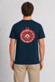 Unisex Pomegranate Botanical Art Printed T-Shirt Design - Navy Blue