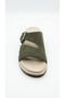 Khaki Nubuck Women's Genuine Leather Slippers 732.Z-251 - 3