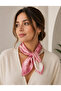 Women's Scarf 50X50 cm Pink Floral Patterned Stylish Neck and Bag Accessory - 2