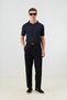 Zigzag Patterned Polo Collar Knitwear Men's T-Shirt - 2