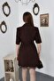 Brown Gold Buttoned Lace Jacket - 4