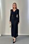 Black sparkle buckle dress