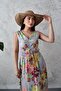 Blue Floral Patterned Summer Dress - 2