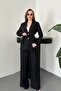 Black Belted Jacket and Trousers Set - 2