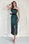 Emerald Strapless Satin Dress