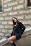 Black Striped Oversize Jacket - 3