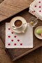 Heart Patterned Handmade 2-Piece Presentation Napkin 14X14 cm - 2