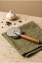 5-Piece Stainless Steel Kitchen Set with Acacia Wood Handles - Pizza Cutter Garlic Masher Peeler Ice Cream Scoop - 5