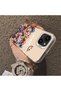 iPhone 13 Mini Compatible Silicone Edge Hard Back Case Couple Phone Case with Floral Pattern - 4