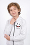 Boys' Printed Zippered Hooded Double Pocket Tracksuit Set - 3