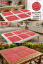 Checkered American Service Set of 6 35X45 cm Red Petibor Plate Coaster Water Repellent Table Coaster - 5
