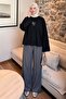 Floral Embroidered Combed Cotton Blouse 13137 - Black - 2
