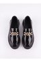 Girl's Patent Leather Loafer Shoes with Gold Stone Buckle, Stylish, Classic, for Daily and Special Occasions - 3