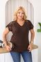 Plus Size Shoulders Lace Embroidered Blouse