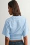 Women's Waist-Fitted Wide-Sleeve Natural Viscose Blouse - Soft Textured Stylish Summer Baby Blue (4710) - 5