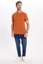 Men's Slim Fit Premium Series 100% Cotton Soft Textured Mercerized Mustard Polo Collar T-Shirt - 3