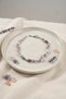 Brass Silver Color Pink and Purple Zircon Stone Flower Model Women's Bracelet