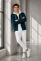 Men's Cardigan and Jogger Tracksuit Set 3 Yarn Raster Cardigan Hoodie and Jogger 2-Piece Tracksuit Set Full Zipper Closure Jacket and Elastic Waist Jogger Long Sweatpants - 7