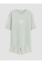 Lcw Kids Green Text Printed Girls' Soft Touch Set