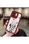 Infinix Hot 50I Compatible Case Camera Protector Minnie Pattern Burgundy Lover Couple Silicone Phone Case