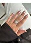 Double Color Square Button Ring