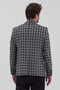 Mario Men's Gray Plaid Slim Fit Mono Collar Sports Blazer Jacket - 7