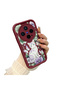 Vivo X300 Compatible Case Camera Protective Cat Case Burgundy Lover Couple Silicone Phone Case - 2