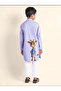 Boys Purple Cotton Kurta with Printed Design - 5