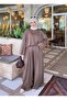Oversize Modal Fabric Tunic with Grass Detail, Double Set with Pleated Detail Shalwar